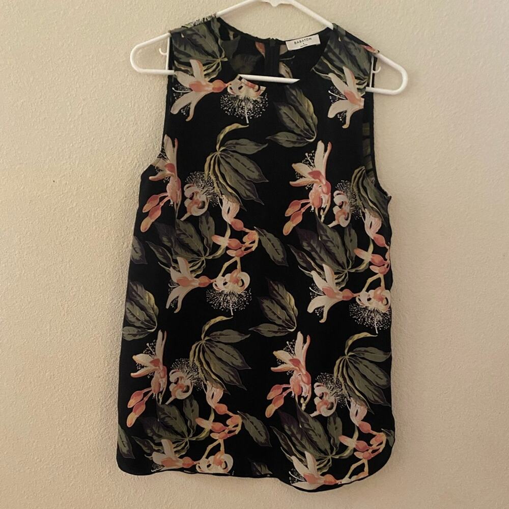 Aritzia Babaton Multicolor Everly Tropical Floral Sleeveless Tank Top Size S